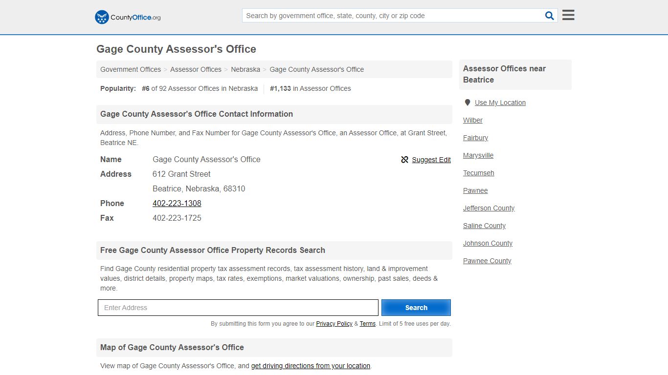 Gage County Assessor's Office