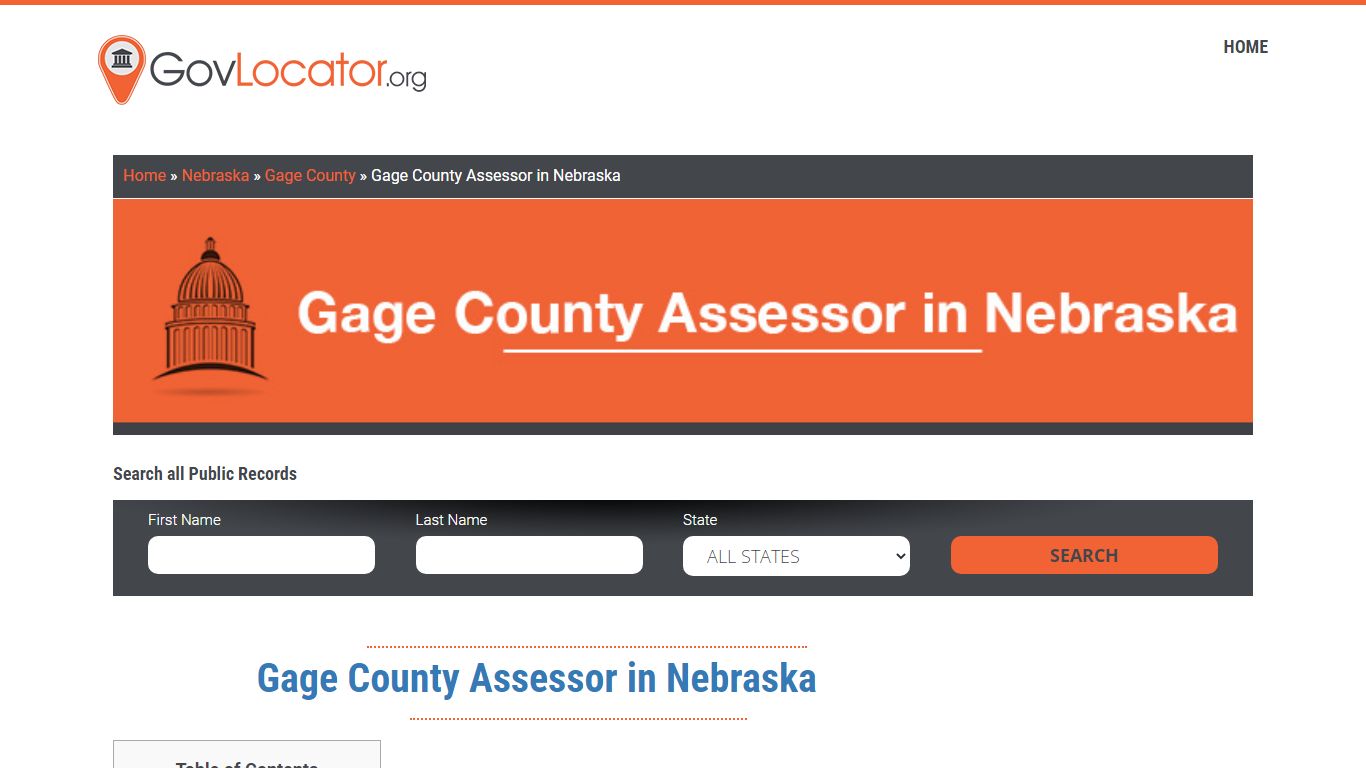 Gage County Assessor in Nebraska - Govlocator.org