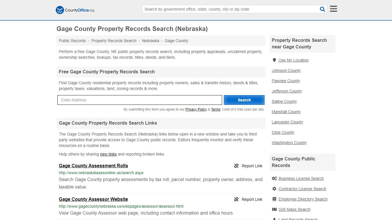 Gage County Property Records Search (Nebraska) - County Office